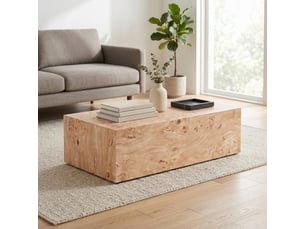 Table basse coloris naturel PANGIVO W3658P470755 - 50 cmx90 cm