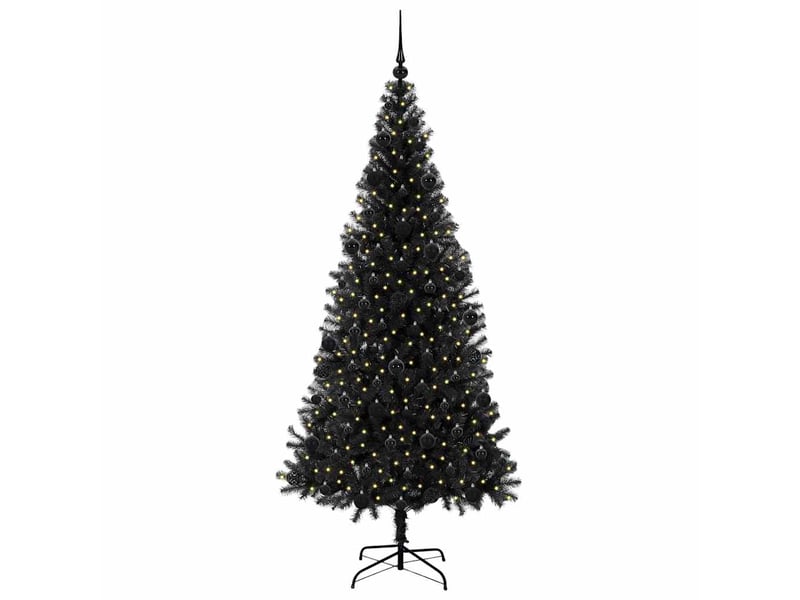  Sapin de noël, arbre de noël noir 210 cm pvc shl9337  - Conforama C