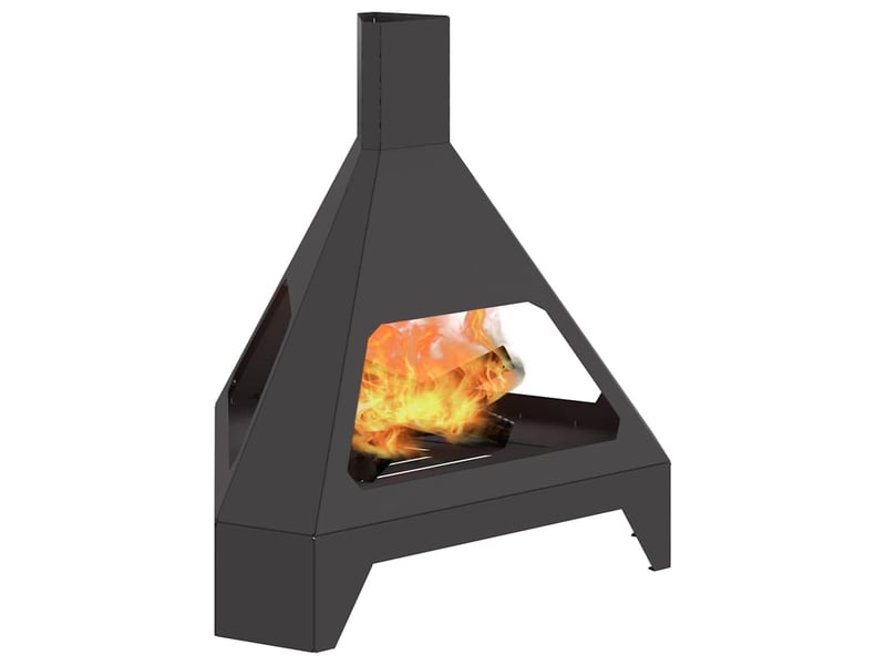  Brasero exterieur, foyer camping noir 50x43x52 cm acier patiné  - Conforama C