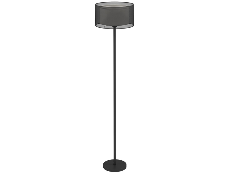  Lampadaire 33x33x152,5 cm avec interrupteur au pied métal noir  - Conforama A