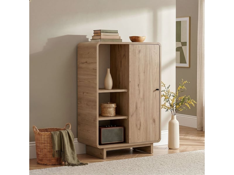  Buffet moderne gain de place avec portes et étagères torina - chêne  - Conforama B