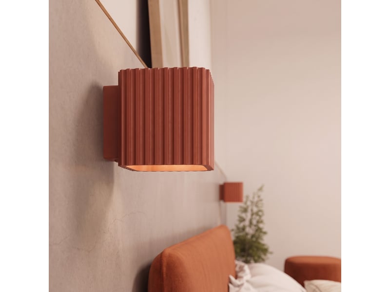 Plafonnier riff 2 ocre rouge gu10 aluminium moderne 12x20.5x10cm SL.3058 - Conforama D