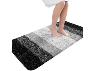 Tapis de bain en microfibre antidérapant - 24 x 36 pouces - noir