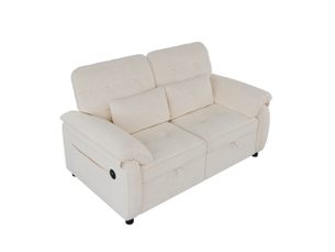 Canapé-lit 3-en-1 2 places 142x90 cm – beige – couchage double, dossier réglable et ports usbusb-c
