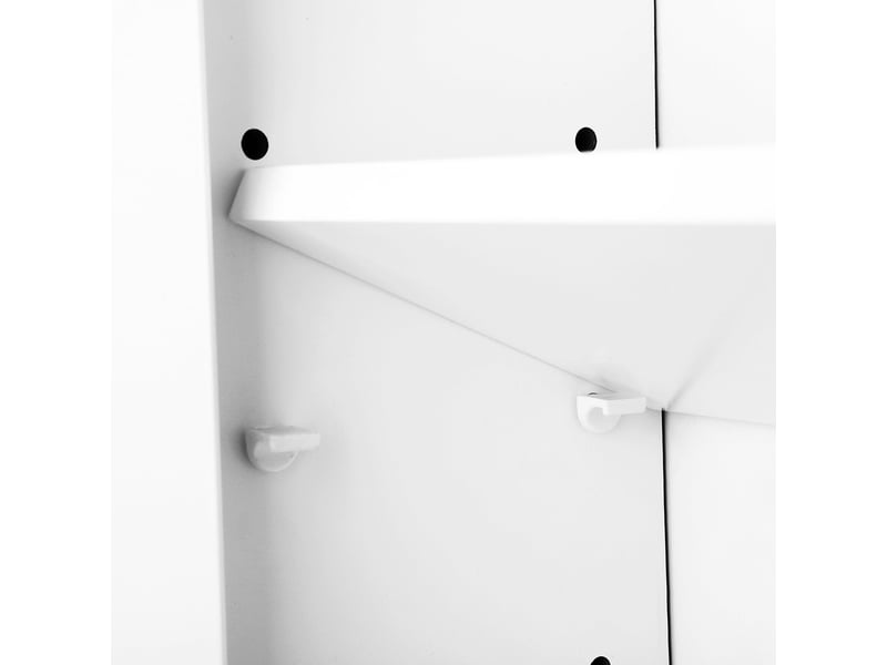 Meuble mural meuble de rangement suspendu pour salle de bains armoire à pharmacie avec étagère réglable et porte à persienne 40 x 16 x 60 cm blanc 12_0006517  - Conforama C