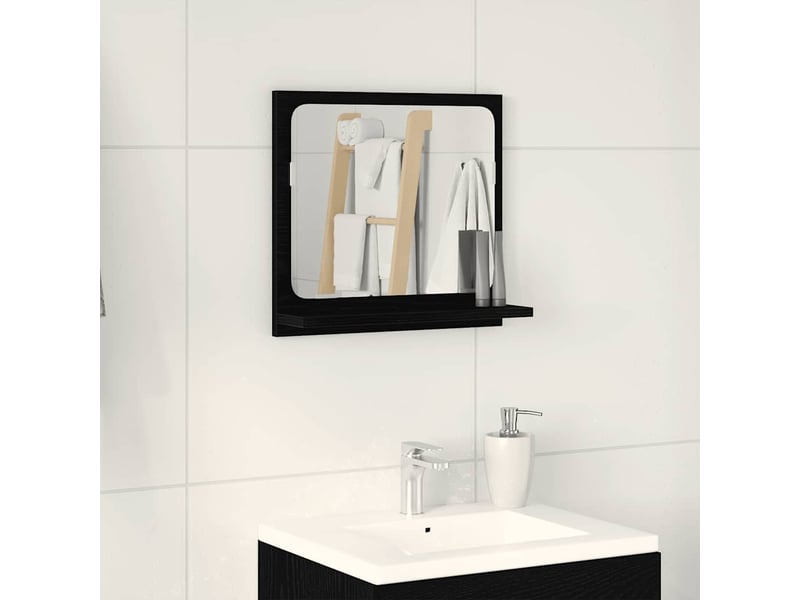 Miroir de salle de bain, miroir de toilette en chêne noir 40 x 10,5 x 37 cm bois d'ingénierie cf62543  - Conforama B