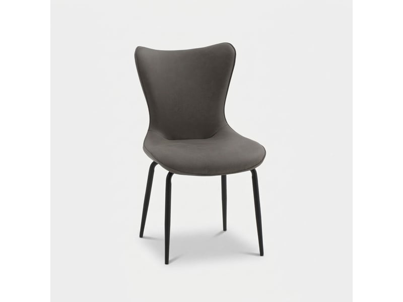  Lot de 4 chaises de salle à manger rembourrées en similicuir viola - gris  - Conforama C