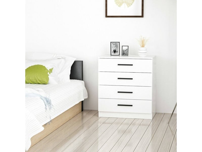  Commode kalmaegi, 4 tiroirs, 70x79x42h cm blanc Kalmaegi - Conforama D