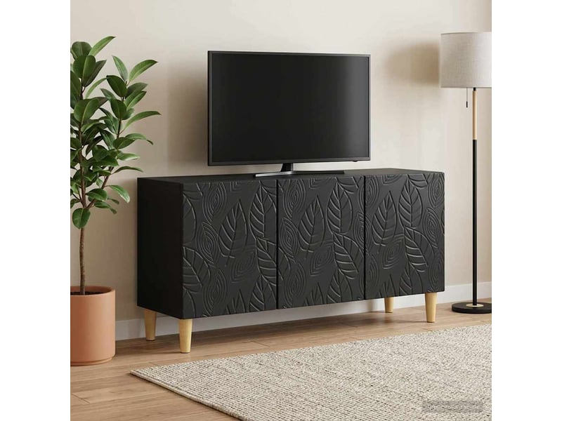  Meuble tv - banc tv - meuble de rangement 99 x 34,5 x 50 cm noir bois d'ingénierie  - Conforama C