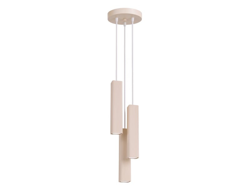  Suspension rayo 3p beige aluminium moderne 108x20x20cm SL.3129 - Conforama A
