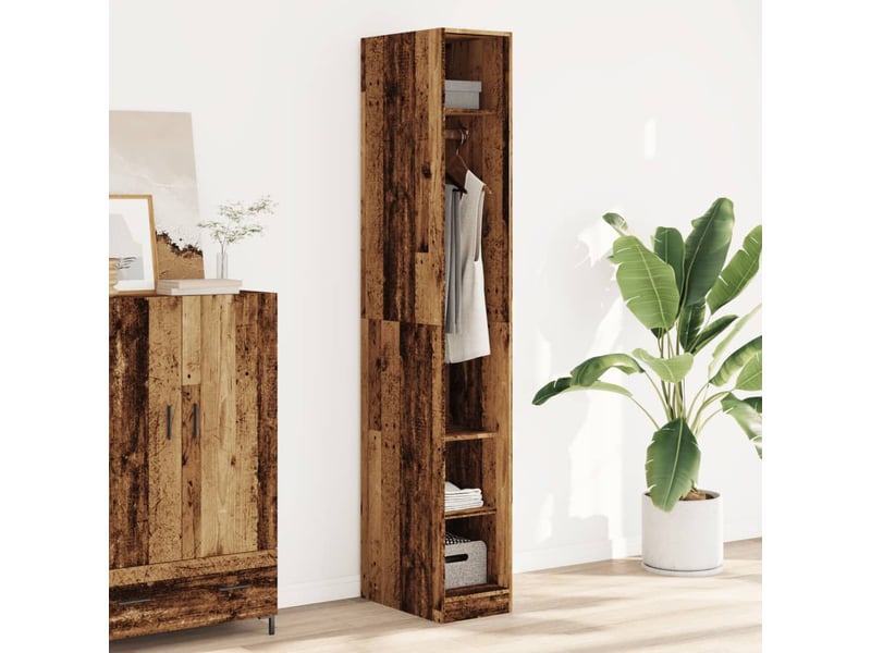  Garde-robe, armoire de rangement vieux bois 30x50x200 cm bois d'ingénierie shl97721  - Conforama B