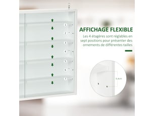 Vitrine coloris blanc 4 étagère(s) <strong></strong> <strong></strong> - 80 cmx60 cm