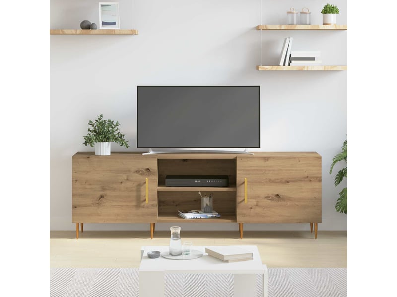  Meuble tv - banc tv - meuble de rangement 150 x 30 x 50 cm chêne artisanal bois d'ingénierie  - Conforama D
