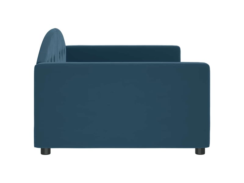  Lit simple- lit adulte -  lit de repos sans matelas bleu 100x200 cm velours  - Conforama C