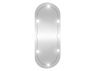 Miroir mural avec lumières led 45x100 cm verre ovale cf62822