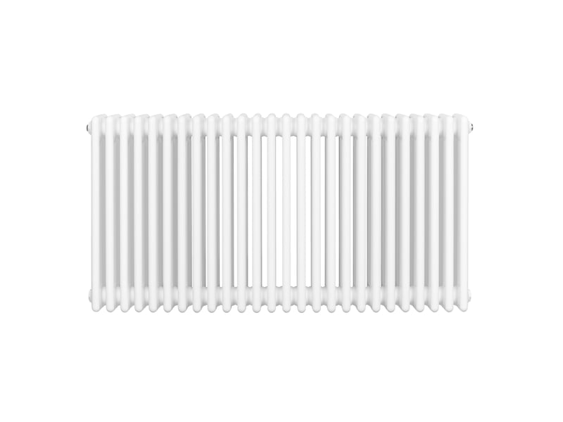 Radiateur traditionnel à 4 colonnes 600 x 1010 mm en acier carbone blanc chauffage central horizontale monté sur mur [brosse de nettoyage & supports 40784 - Conforama A