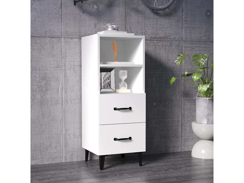  Buffet - bahut - meuble de rangement blanc 34,5x34x90 cm bois d'ingénierie  - Conforama B