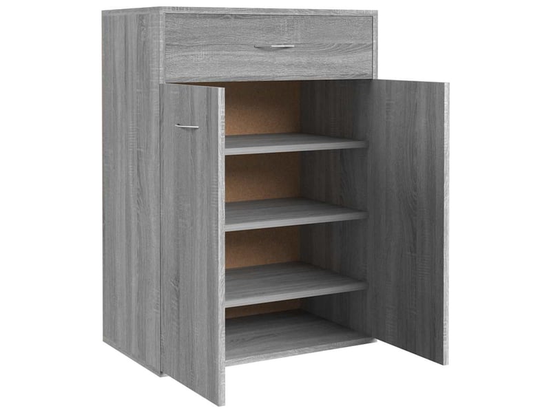  Meuble à chaussure, armoire à chaussures sonoma gris 60x35x84 cm bois d'ingénierie  - Conforama C