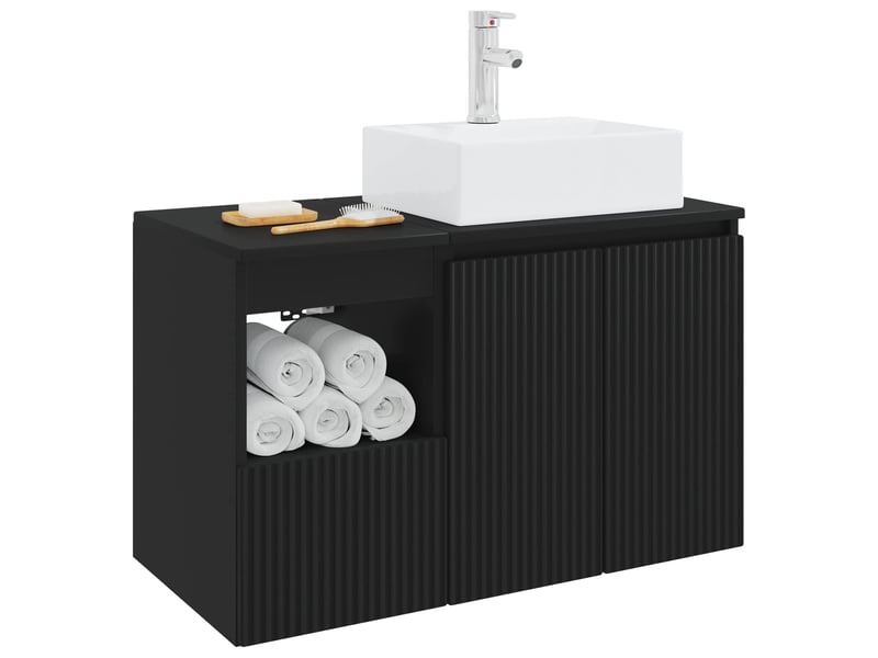 Ensemble de mobilier de salle de bain 2 pc noir cf64175 - Conforama C