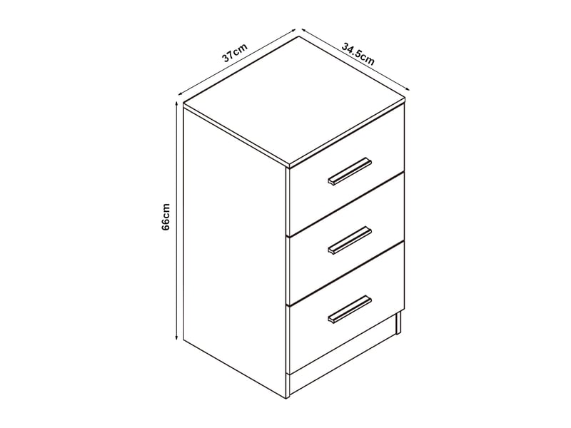 Set de 2 tables de chevet avec 3 tiroirs panneau de particules 66 x 37 x 35 cm noir b ant 03_0010607  - Conforama C