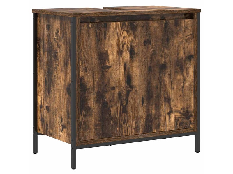  Ensemble de meubles de salle de bain 2 pcs en bois d'ingénierie chêne fumé  - Conforama E
