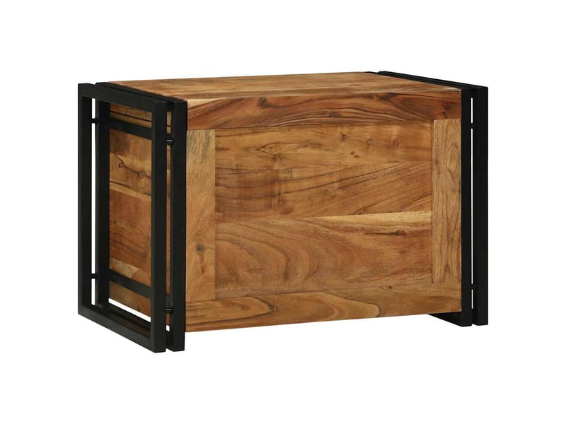  Boîte de rangement, coffre de rangement 60x40x41 cm bois d'acacia massif  - Conforama B