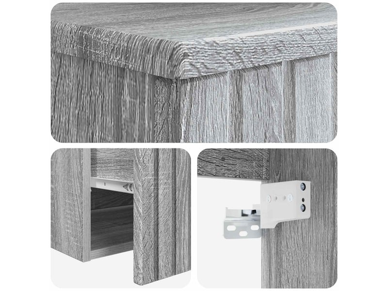  Meuble-sèche avec évier mural sonoma gris 39x41x62.5 cm  - Conforama E
