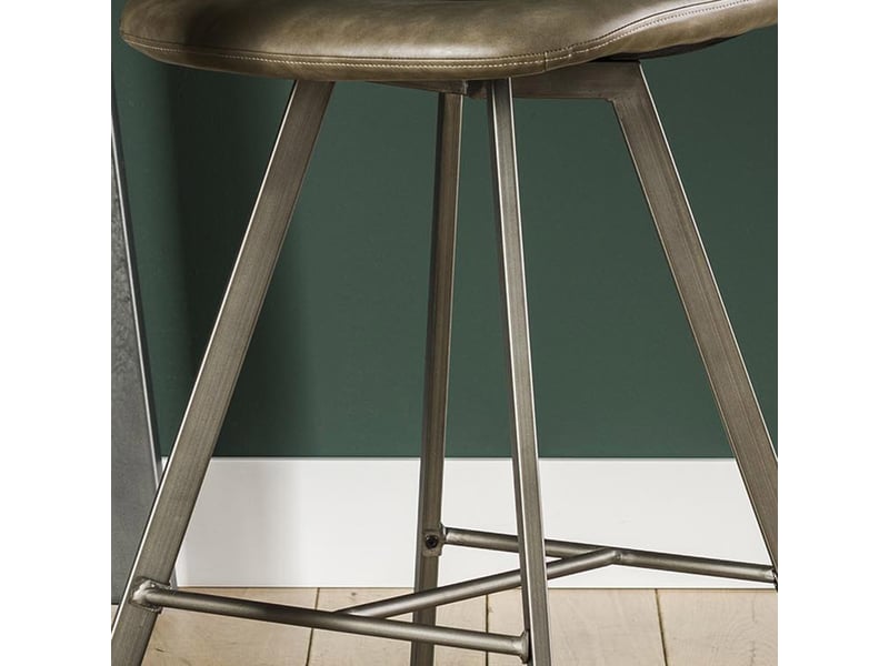  Lot de 4 chaises de bar 47x51x94 cm en pu taupe  - Conforama D