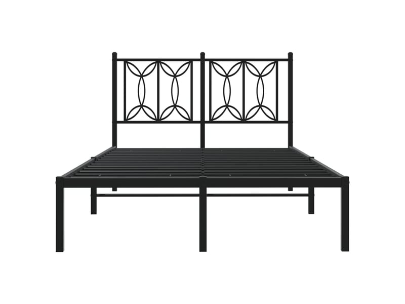  Lit double- lit adulte -  cadre de lit métal sans matelas avec tête de lit noir 120x190cm  - Conforama C