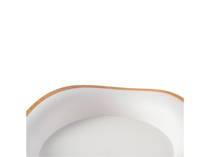  Plafonnier led ondulé ø50 cm 40w 5000 lm cct 3000k-6000k métal effet bois avec diffuseur acrylique, design moderne nordique  - Conforama E
