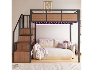 Lit mezzanine 90x200 cm <strong></strong> <strong></strong> coloris noir