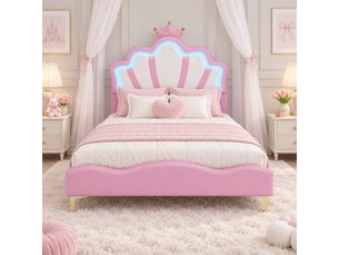 Lit 2 places 140x190 cm SANS MARQUE coloris rose