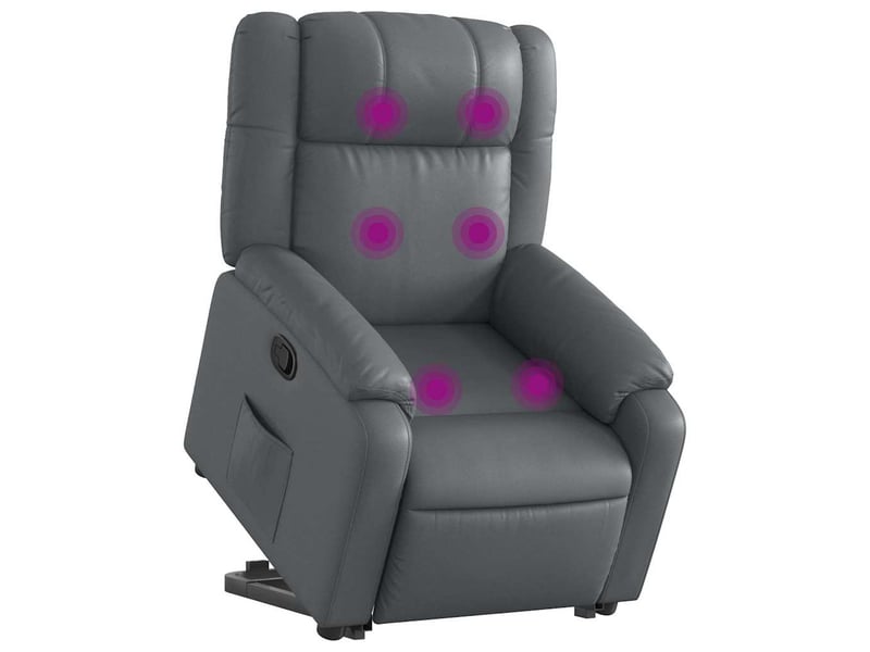  Fauteuil inclinable de massage, fauteuil relax gris similicuir shl20891  - Conforama C