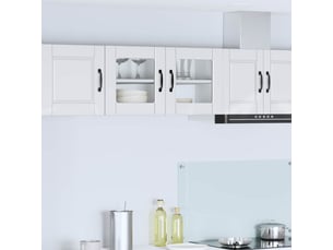 Meuble mural de cuisine, cabinet en verre mural blanc brillant 80x31x40cm shl5859
