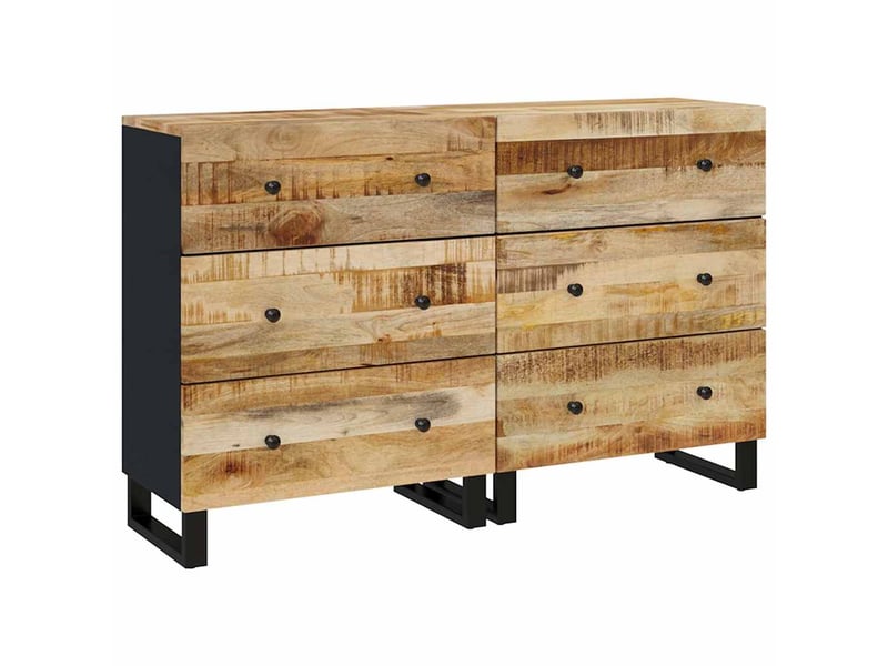  Buffets 2 pcs - bahut - meuble de rangement 60x33x75 cm bois de manguier brut  - Conforama A