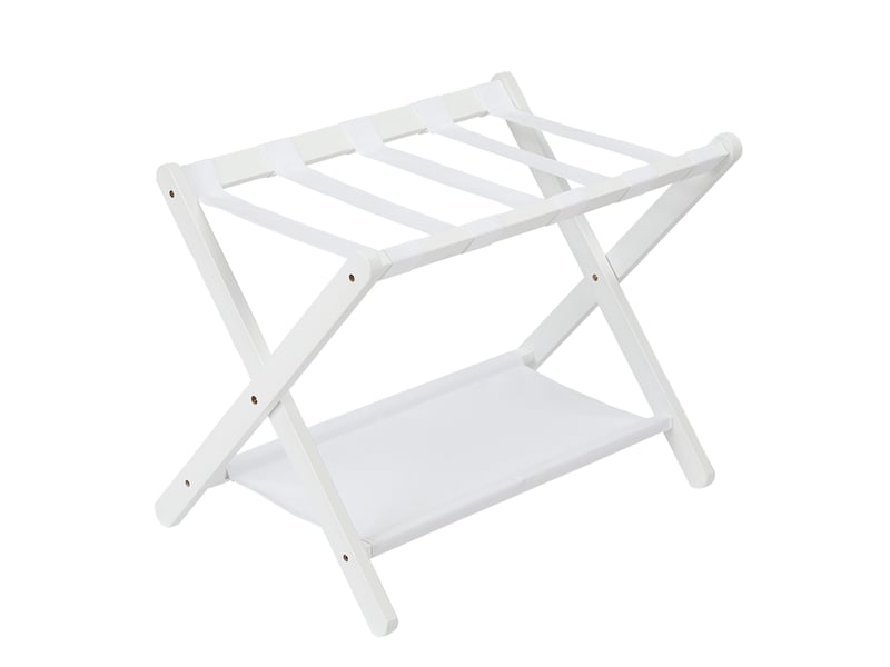 Lot de 2 porte-bagages pliant de luxe en bambou avec étagère, sangles nylon résistantes, charge 50 kg – chambre, salon, hôtel-blanc PHK_37RDH6SV - Conforama D