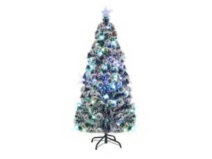 Arbre de noël, sapin de noël pré-éclairé avec support et led 180 cm fibre optique