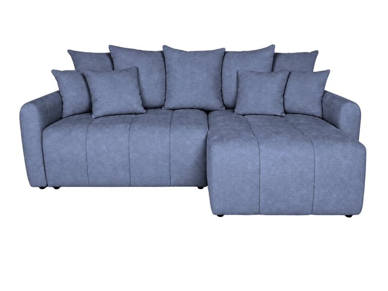 Cassis - canapé d'angle convertible tissu chenille 3 places bleu - Conforama A