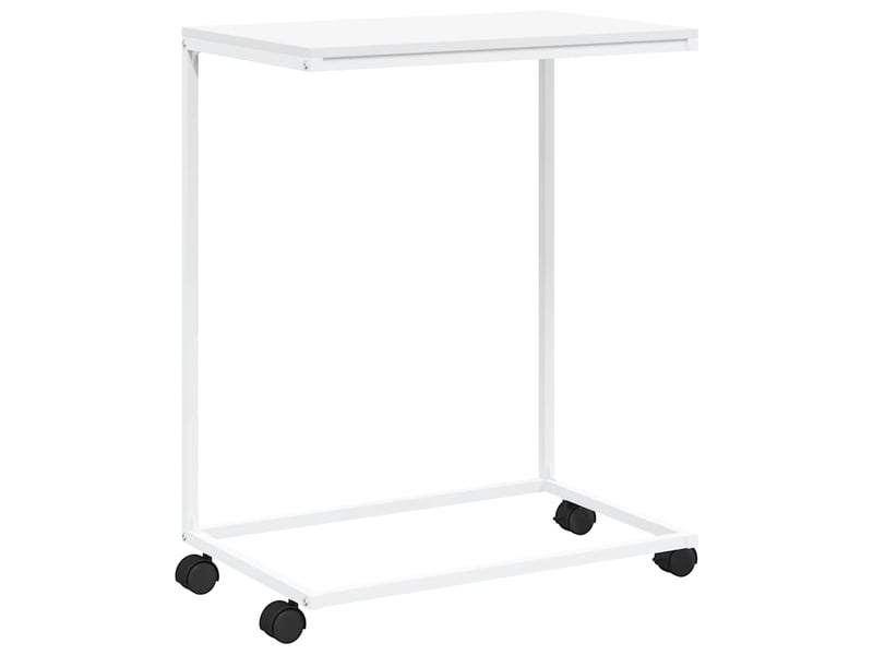  Table d'appoint | bout de canapé table basse avec roues blanc 55x35x70 cm bois d'ingénierie shl7218  - Conforama A