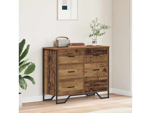Commode 6 tiroir(s)    <strong></strong> <strong></strong> coloris taupe largeur 91 cm