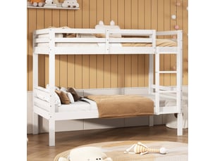 Lit superposé 90x200 cm <strong></strong>  <strong>Sol Morn</strong> coloris blanc