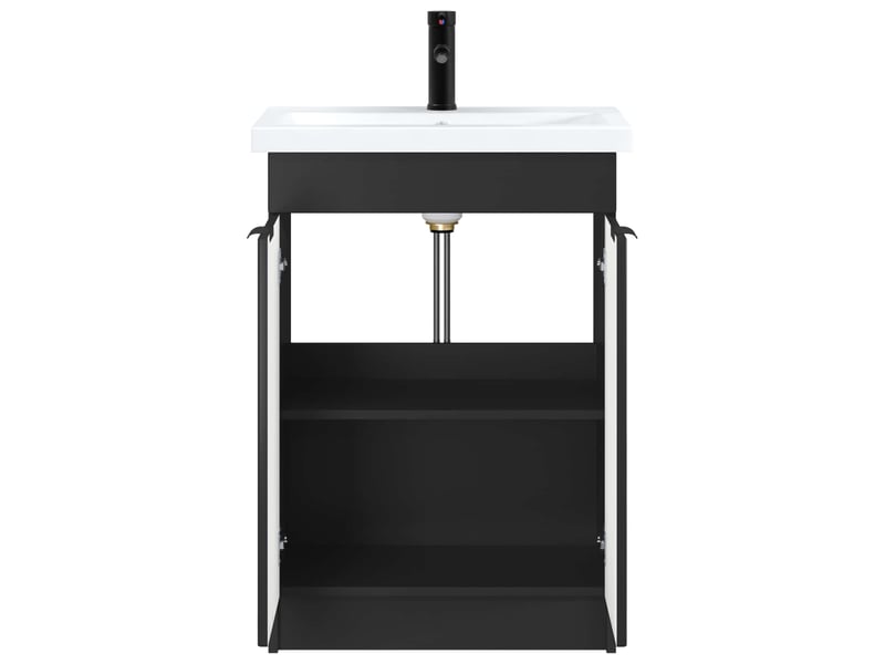  Ensemble de mobilier de salle de bain noir 78.5x37.5x81 cm shl4003  - Conforama C