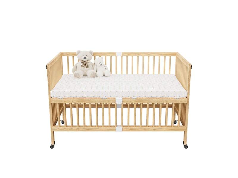  Lit bébé 70 x 140 x 95 cm, table à langer et étagère intégrées, sommier réglable sur 4 hauteurs, pour chambre enfant, pin massif, naturel ABC - Conforama A