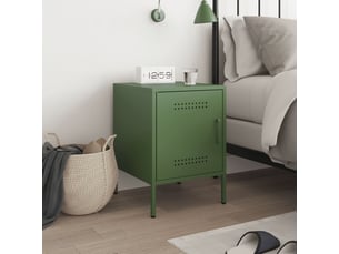 Table de chevet - cabinet de chevet - table de nuit vert olive 36x39x50,5 cm acier