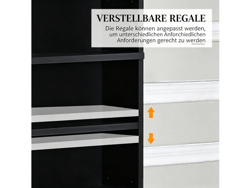  Meuble de rangement médias 102x23.5x195 cm réglable mdf noir  - Conforama D