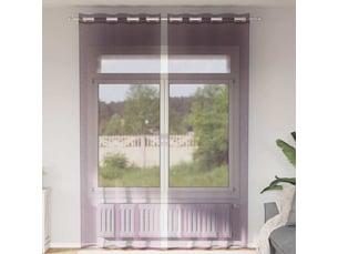 Lot de 2 rideaux en voile, voilages avec œillets violet 140x300 cm cf44440