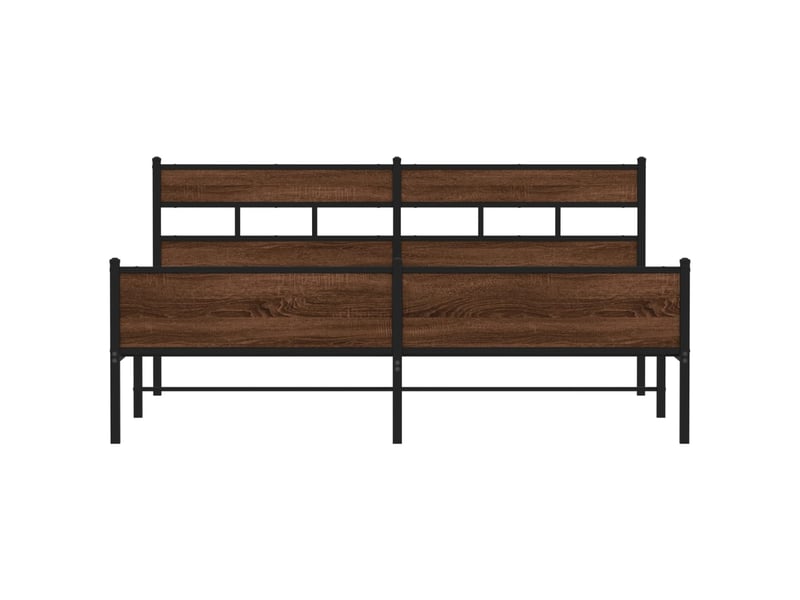  Lit double- lit adulte -  cadre de lit en métal sans matelas chêne marron 200x200 cm  - Conforama C