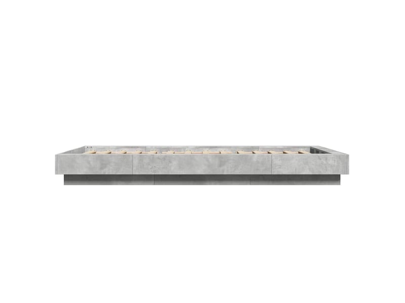  Lit simple- lit adulte -  cadre de lit sans matelas gris béton 100x200 cm  - Conforama D