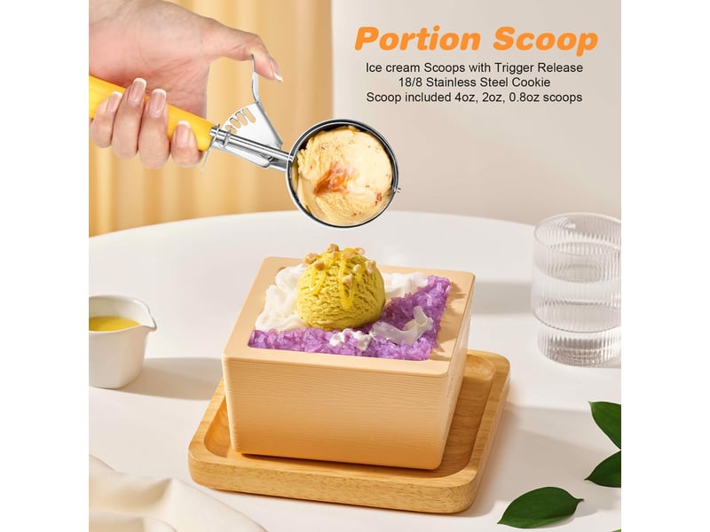 Cuillère à glace 40 mm, cuillère à biscuits, cuillère à glace avec gâchette et poignée confortable pour boule à glace, pâtisserie, boule à melon - Conforama E