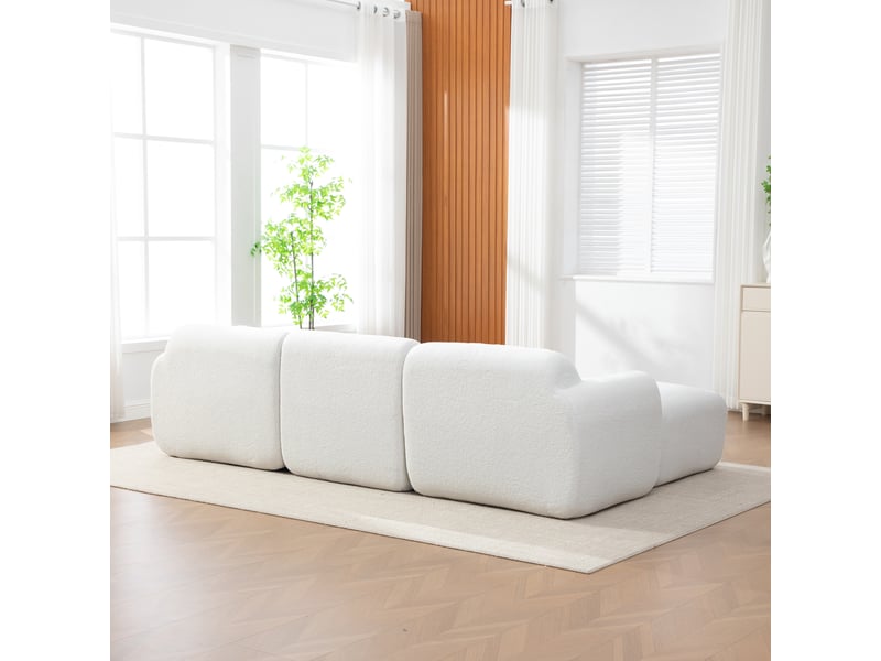 Canapé modulable, canapé de salon, facile à déplacer, format compressé, mousse haute résilience 30d, en tissu chenille - Conforama D